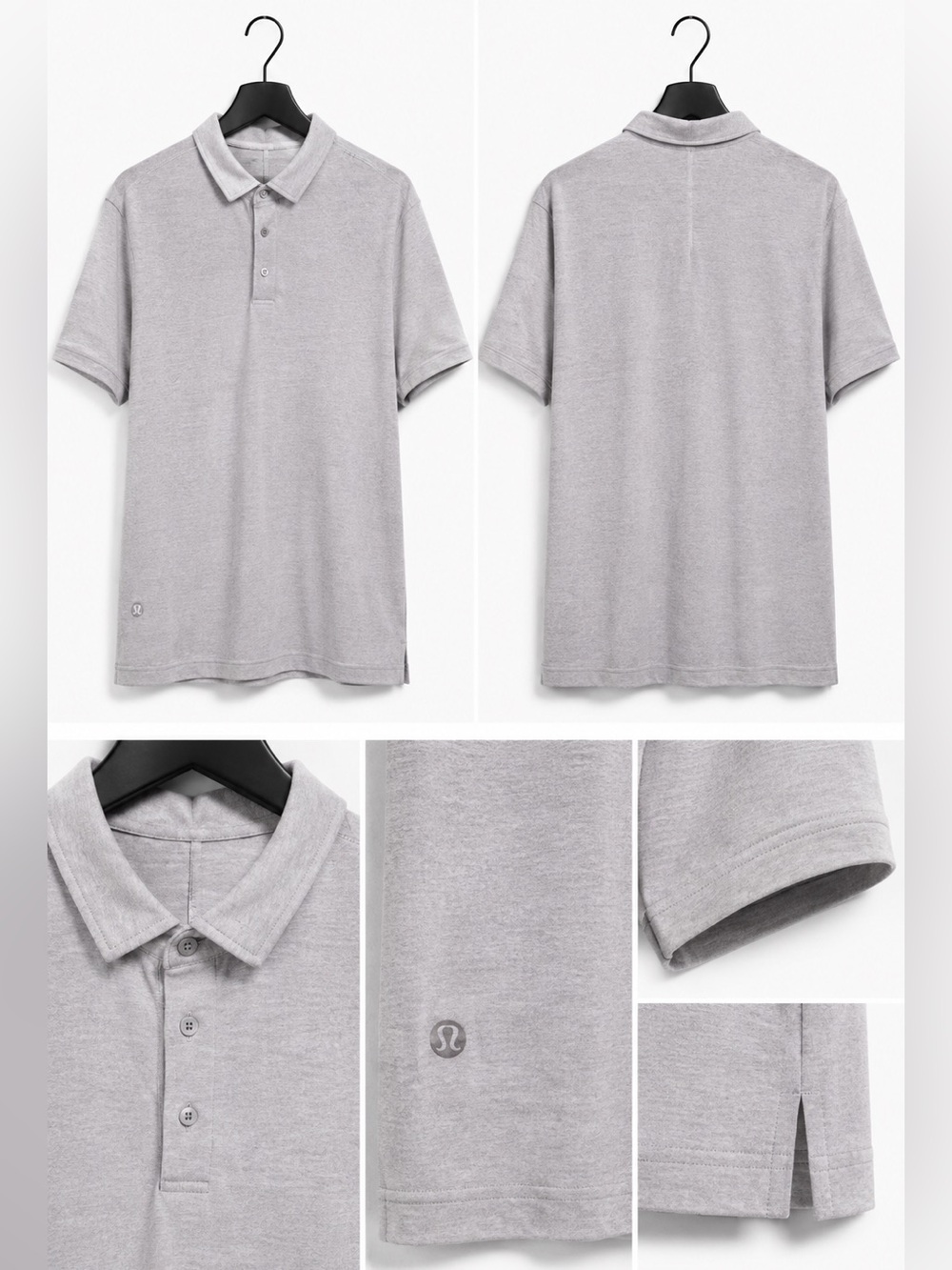 Lululemon Men’s Polo Shirt Bundle Size Large (L) Gray-Powder Blue-Orange - Picture 3 of 5